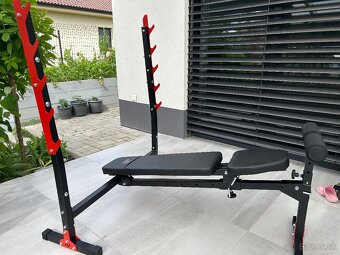 Kompletná domáca posilňovňa – bench, kladka, EZ tyč, 175 kg - 3