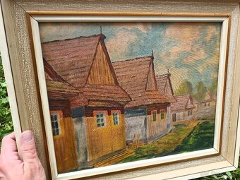 obraz olejomaľba Drevenice - 3