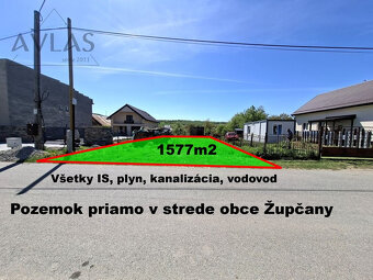 Slnečný pozemok všetky IS, 1577m2, obec Župčany - 3