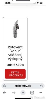 Čiapka na komín Rotovent "kohút" vtláčací, výklopný - 3