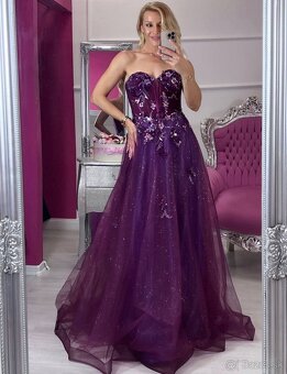 Nádherné fialové spoločenské šaty - 3