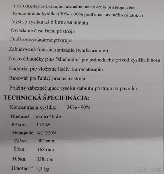 Predám kyslíkový prístroj - 3