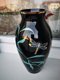 Retro váza z čierneho skla - 3