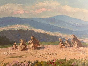 Obraz Miroslav Procházka,Šumava po žních 1948,olej 54x66 - 3