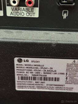 Predám plne funkčný LCD televízor LG37LC41 - 3