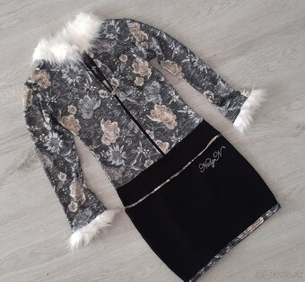 Šaty s bielou kožušinkou v.S/M - s visačkou - 3