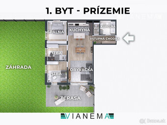 IBA U NÁS Unikátny 4-izb. byt s parkovaním a pozemkom 450m2 - 3