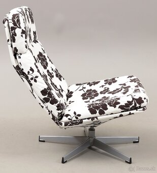 Vintage IKEA Lunna 2 – kreslo s podnožkou (kvetinový vzor) - 3