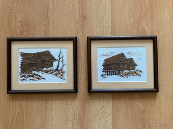 Vyšívané obrazy - slovenské drevenice - 3