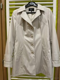 Koženkový krémový dámsky kabát - 3