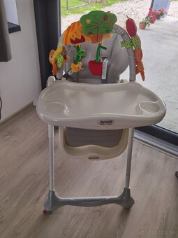 BREVI B-Fun Detská jedálenská stolička s hrazdičkou – sivá - 3