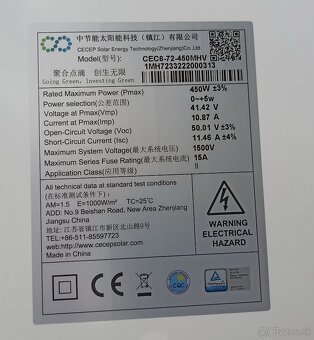 Fotovolticke solarne panely CECEP 450Wp, mono, fotovoltaické - 3