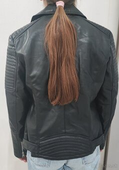 Kožená čierna bunda M - 3