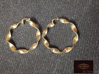 Pozlátené Náušnice kruhy 5cm - 3