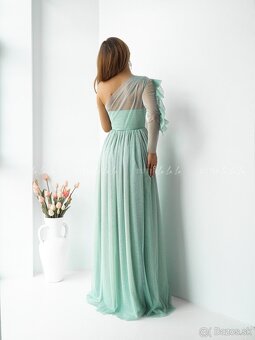 Mentolové spoločenské šaty 38/M - 3