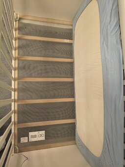 Drevená detská postieľka biela matná - 3