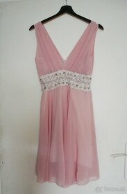Ružové šaty, fialové midi šaty s čipkou, spodnička - 3