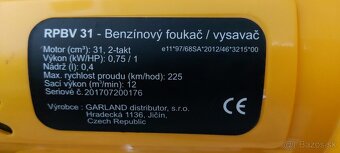 Riwall záhradný vysávač/fúkač lístia s benzínovým motorom - 3