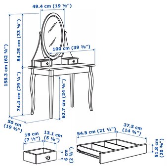 ikea hemnes toaletný stolík makeup stolik - 3