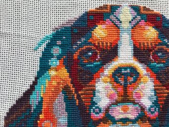 Krížiková výšivka/ obraz Kavalier - 3