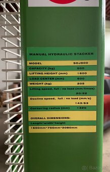 Rucny vysokozdvizny hydraulicky vozik - 3