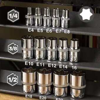 ♦️Nová sada 14 ks Torx E4-E24 v praktickom puzdre E4 E5 E6 E - 3