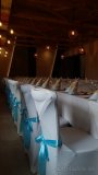 Spandexové svadobné návleky na stoličky, biele, elastan - 3