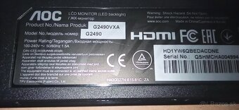 Predám nefunkčný LED monitor AOC G2490VXA 23,8" - 3
