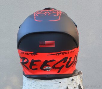 FREEGUN SHOT atv enduro helma okuliare červená matná - 3