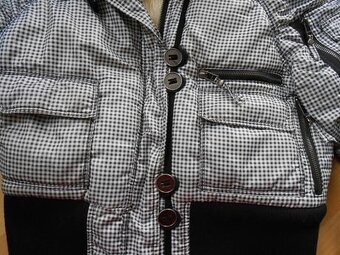 Čierno biela zimná bunda + darček - 3