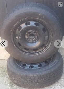 Plechové disky 5x100 R15, Zimné Barum 195/65 R15 - 3