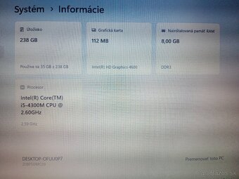 15,6" notebook Lenovo thinkpad T540P / 8GB/256GB TOP stav - 3