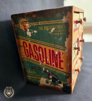 VINTAGE DEKORATÍVNA VITRÍNA SO 6 ZÁSUVKAMI – RETRO ŠTÝL - 3