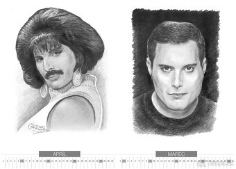 unikátny kreslený kalendár Freddie Mercury Queen - 3