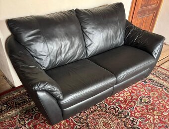 Černá kožená sedačka,5843 - 3