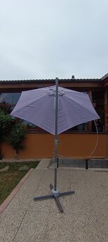 Slnečník Santorini Ø 300cm sivý otočný 360° - 3