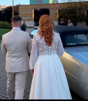 svadobné šaty v boho štýle veľ. XL - 3
