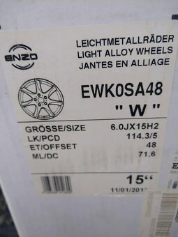 Alu 5 x 114,3 R 15 ENZO. - 3