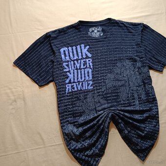 Quicksilver čierne tričko s potlačou krátky rukáv XL - 3