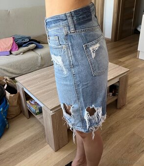 H&M rifľová sukňa - 3