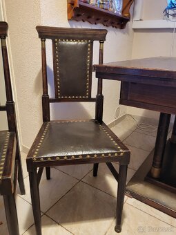 Starožitný rozťahovaci stôl a stoličky - 3