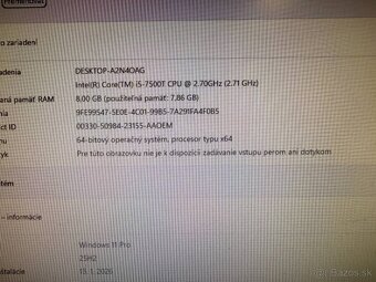 Kancelársky mini PC HP ProDesk i5-7500T / 8GB / SSD + HDD - 3