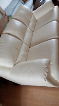 Kožená sedačka a taburetka - 3