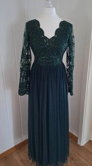 Zelené spoločenské šaty S - 3