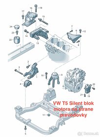 VW T5 Transporter Silent Blok Prevodovky NOVÝ - 3