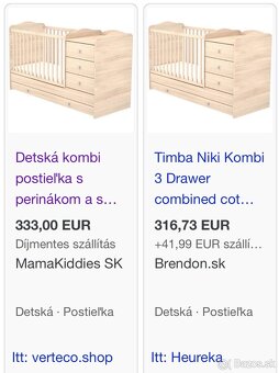 Detská kombi postieľka s perinákom a s tromi zásuvkami. - 3