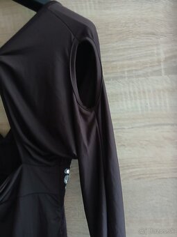 Šaty - hnedé, nové, vel S - M - 3