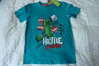 ÚPLNE NOVÉ S VISAČKOU- tričko MINECRAFT, 100% bavlna,146/152 - 3