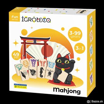 Drevená stolová hra Mahjong 3v1, nová, nerozbalená - 3