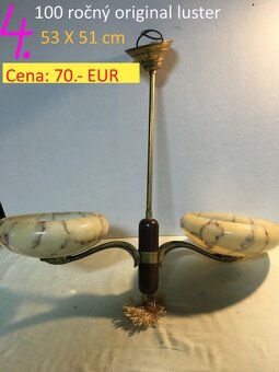 Lustre a lampy starožitné 100 - 150 ročné - 3
